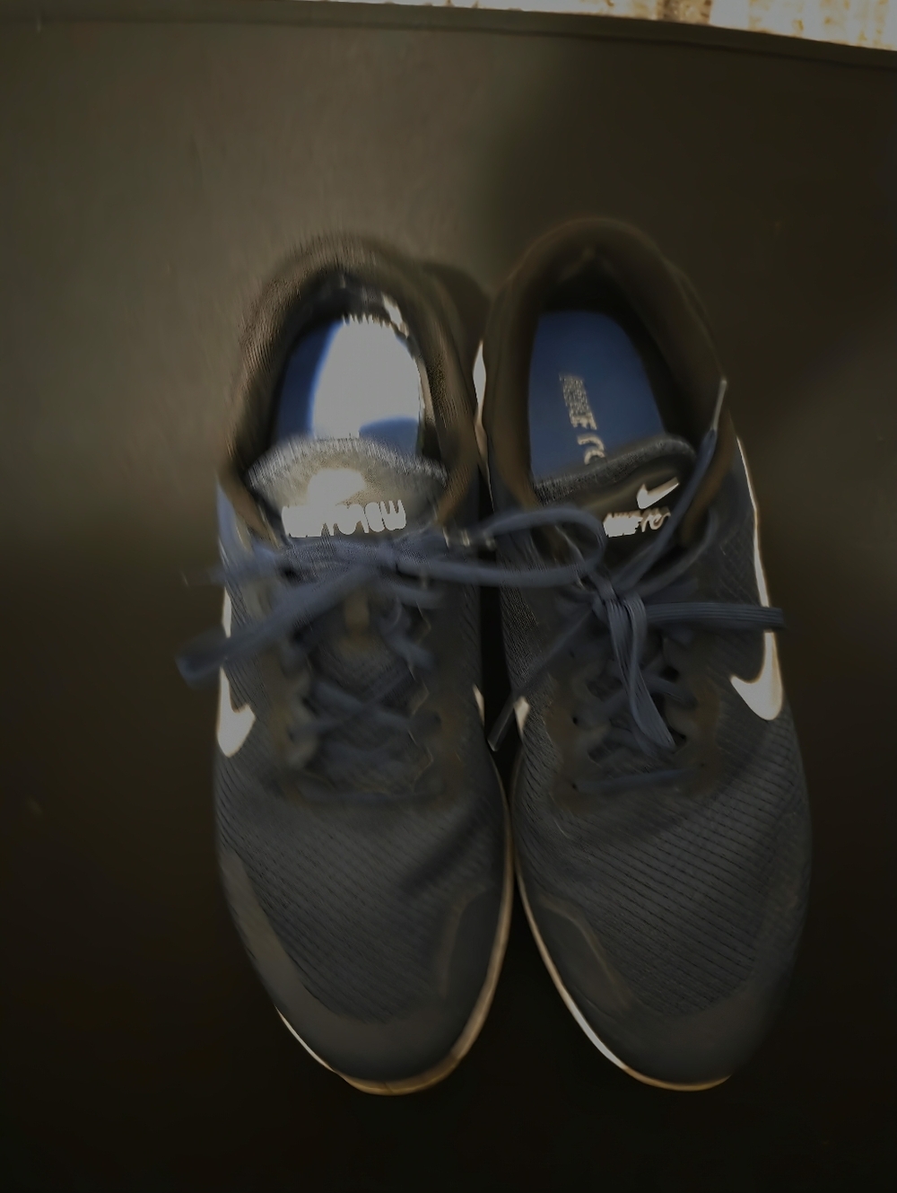 Nike Dark Blue and White Athletic Trainers